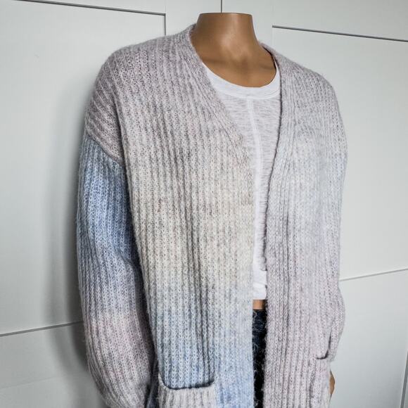 NWT-Audrey Parks by Francesca’s-Elaine Fuzzy Long Cardigan-Pastels-Women’s Small - Picture 2 of 9